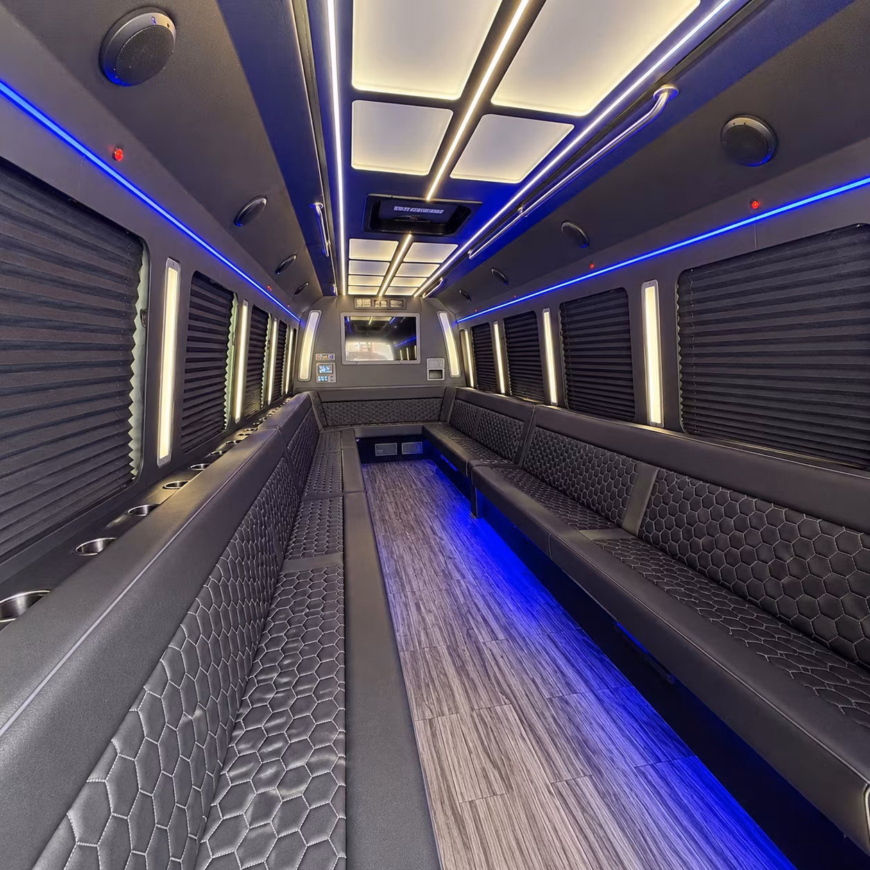 chicopee 30 passenger party bus interior